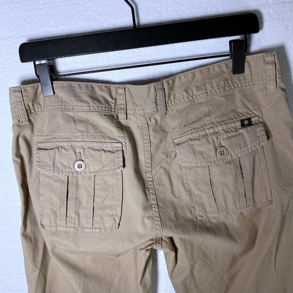 Lucky Brand Women's Size 10 / 30 Khaki Embroidered Floral Khaki Pants Cropped - Picture 5 of 11